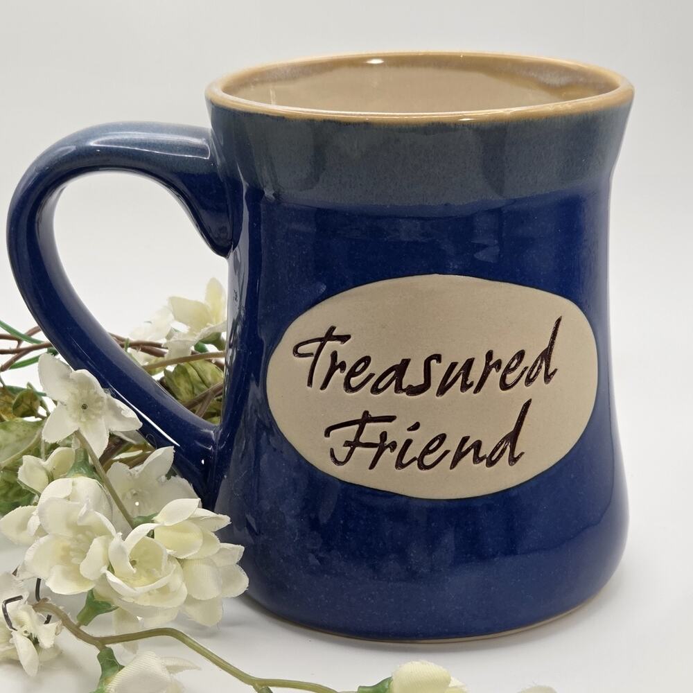 TREASURED FRIEND POTTERY COFFEE MUG. TEA CUP MUG Abbey Press 2008